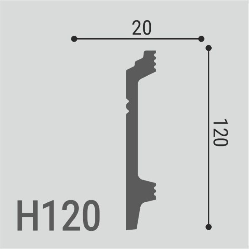 Плинтус напольный из ударопрочного полимера H 120