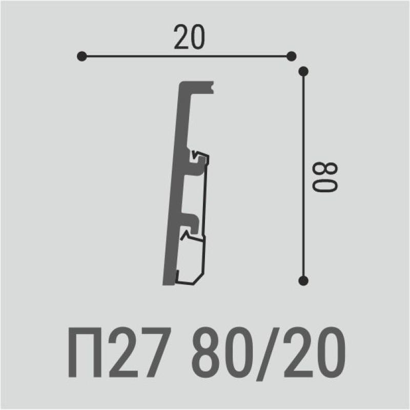 Напольный плинтус П27 80-20