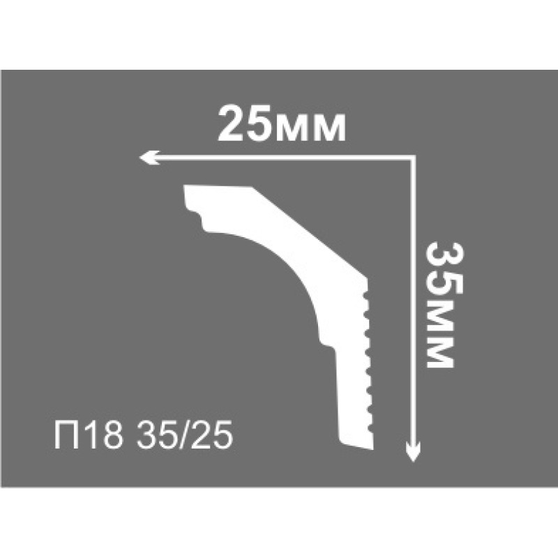 Плинтус потолочный П 18 35/25