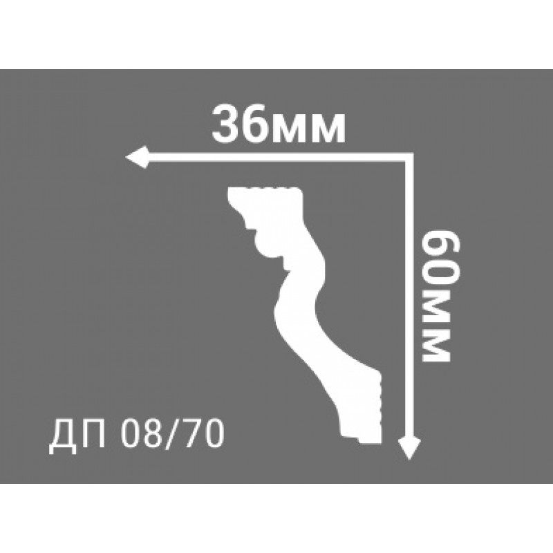 Потолочный плинтус с рисунком ДП 08/70
