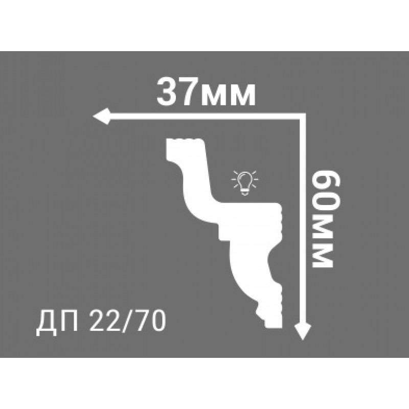Потолочный плинтус с рисунком ДП 22/70 
