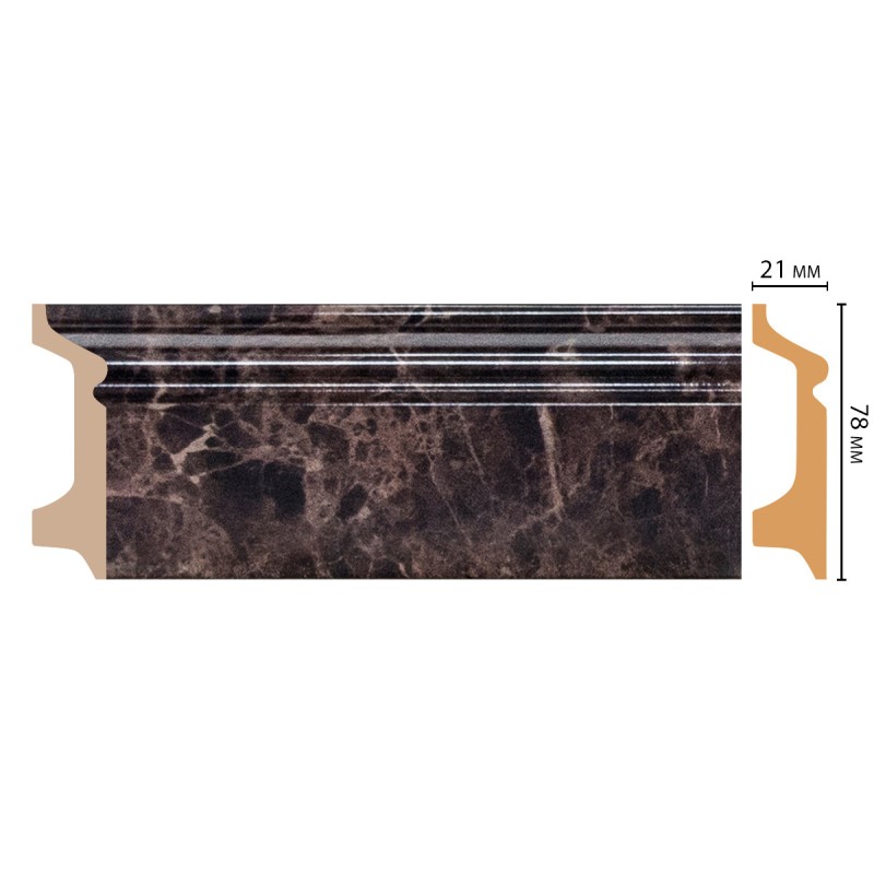 D122-713 ШК/16 Плинтус напольн.DECOMASTER(78*21*2400 мм)