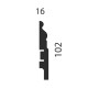 Плинтус под покраску, белый, 102x16x2400 мм, с пазом, AP18