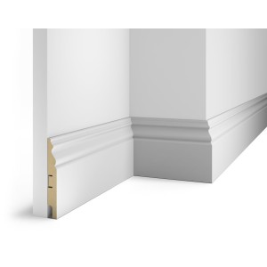 Плинтус под покраску, белый, 125x16x2400 мм, с пазом, AP20 в Рязани