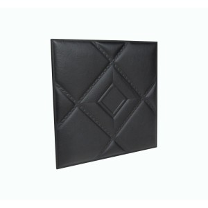Мягкая стеновая панель из экокожи Luck 400 х 400 мм - Black в Рязани