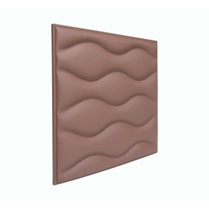 Мягкая стеновая панель из экокожи Wave 400 х 400 мм - Salmon в Рязани