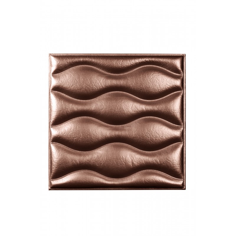 Мягкая стеновая панель из экокожи Wave - Nut
