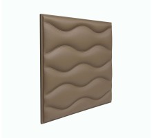 Мягкая стеновая панель из экокожи Wave 400 х 400 мм - Coffee в Рязани