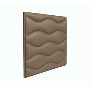 Мягкая стеновая панель из экокожи Wave 400 х 400 мм - Coffee в Рязани