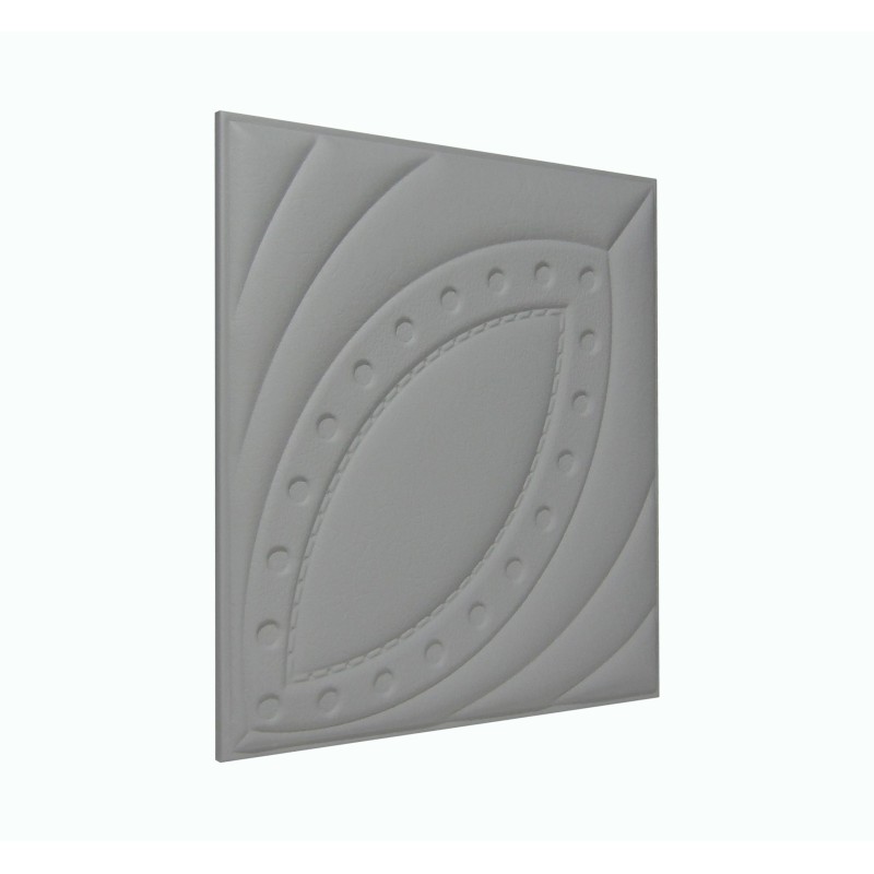 Мягкая стеновая панель из экокожи Petal 400х400 мм - Gray