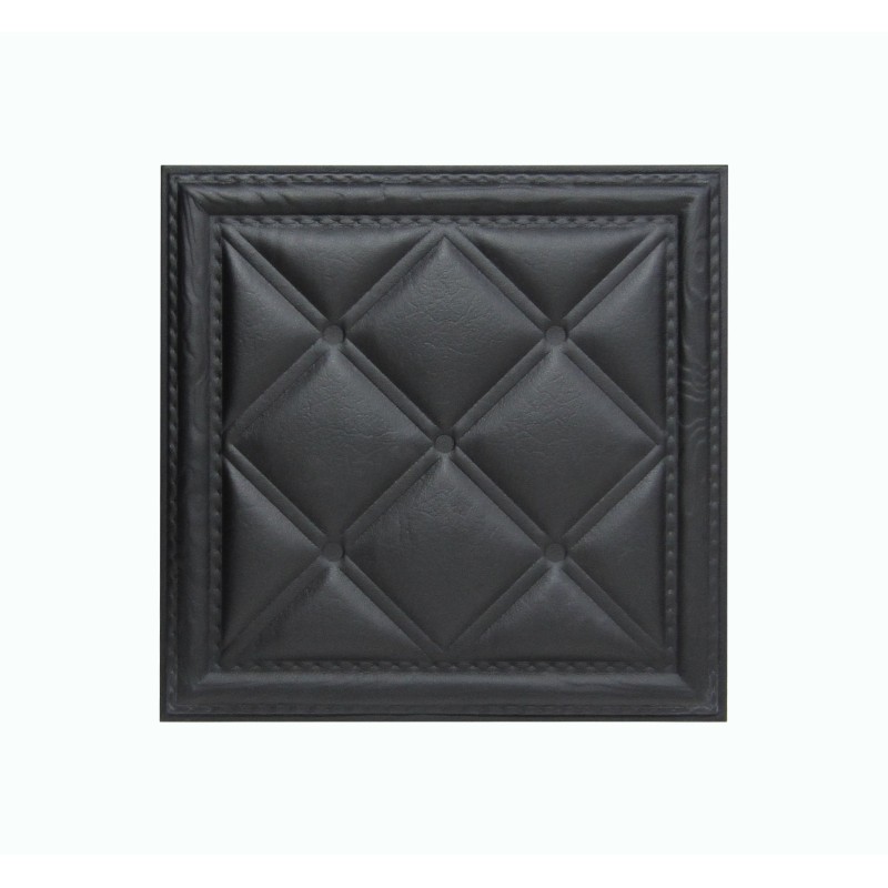 Мягкая стеновая панель из экокожи Classic 400х400 мм - Black
