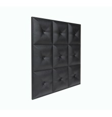 Мягкая стеновая панель из экокожи Boss 400х400 мм - Black