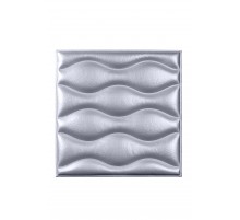 Мягкая стеновая панель из экокожи Wave - Silver в Рязани