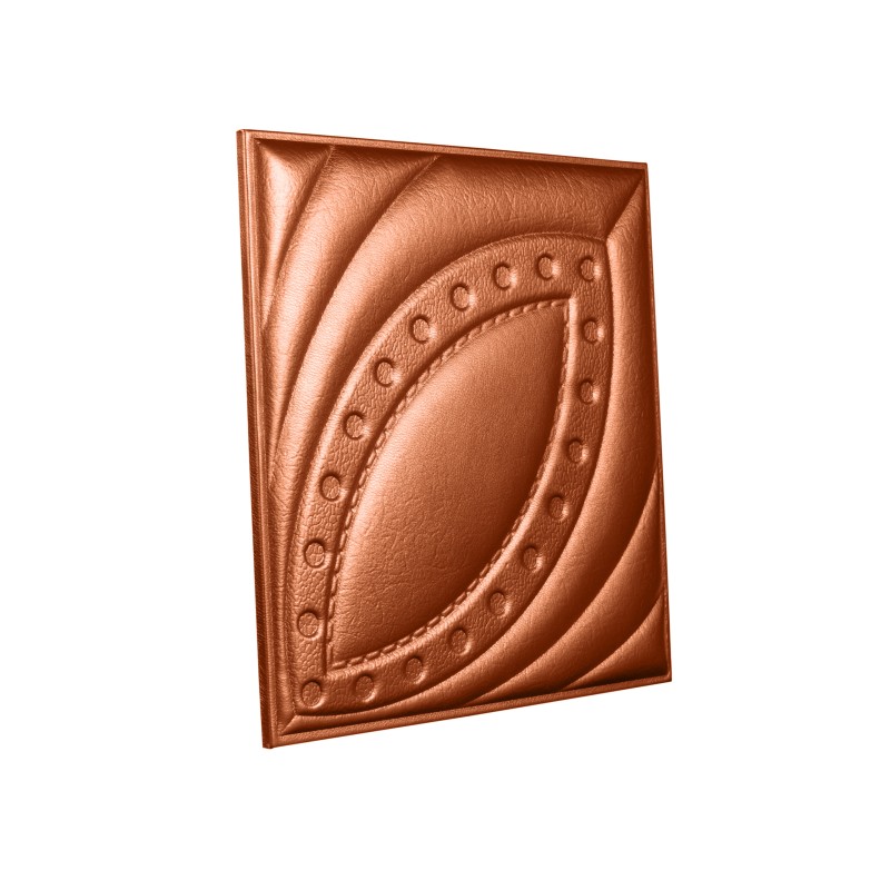 Мягкая стеновая панель из экокожи Petal 400х400 мм - Bronze