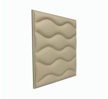 Мягкая стеновая панель из экокожи Wave 400 х 400 мм - Latte в Рязани