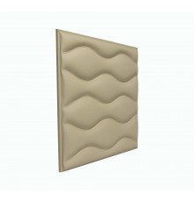 Мягкая стеновая панель из экокожи Wave 400 х 400 мм - Latte