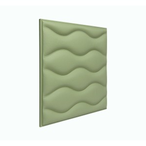Мягкая стеновая панель из экокожи Wave 400 х 400 мм - Olive в Рязани
