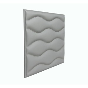 Мягкая стеновая панель из экокожи Wave 400 х 400 мм - Gray в Рязани