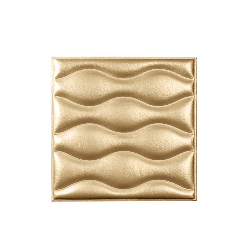 Мягкая стеновая панель из экокожи Wave - Gold