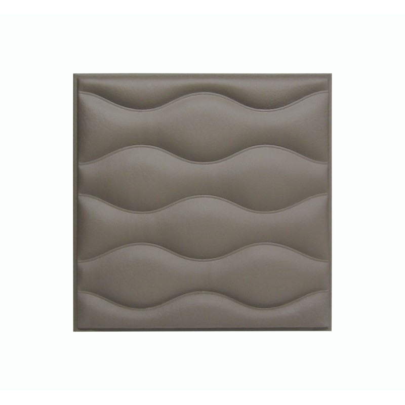 Мягкая стеновая панель из экокожи Wave 400 х 400 мм - Chestnut