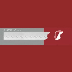 Плинтус потолочный полистиролD107-65 (45)