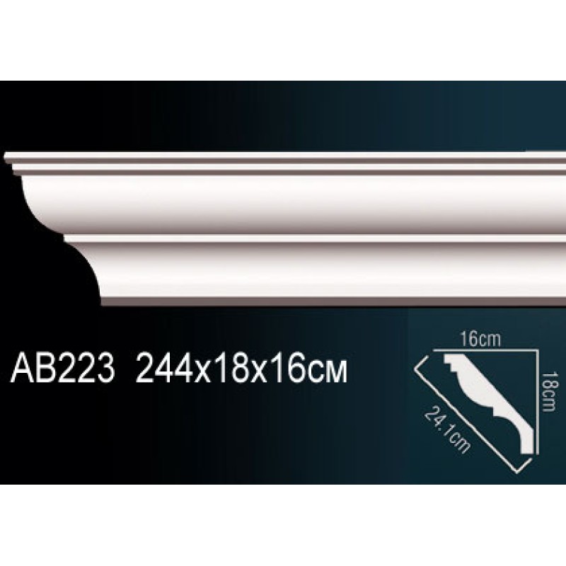 Карниз потолочный гладкий AB223
