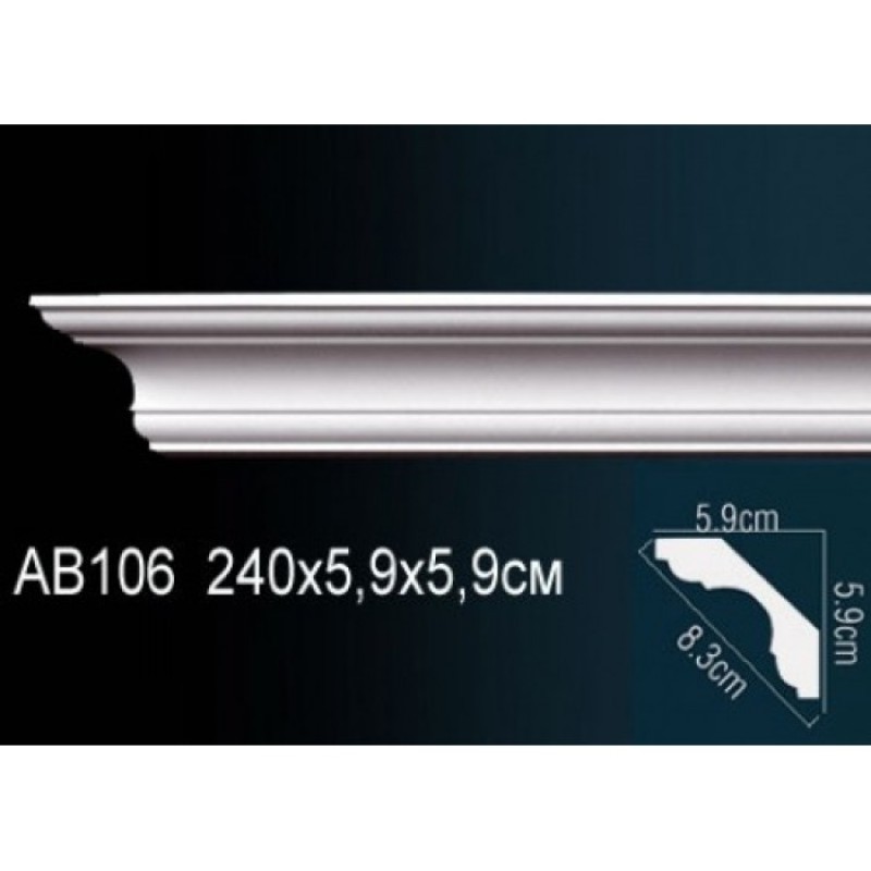 Плинтус потолочный без орнамента Гибкий AB106F