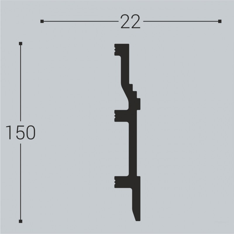 Плинтус напольный из ударопрочного полимера П8 150-22