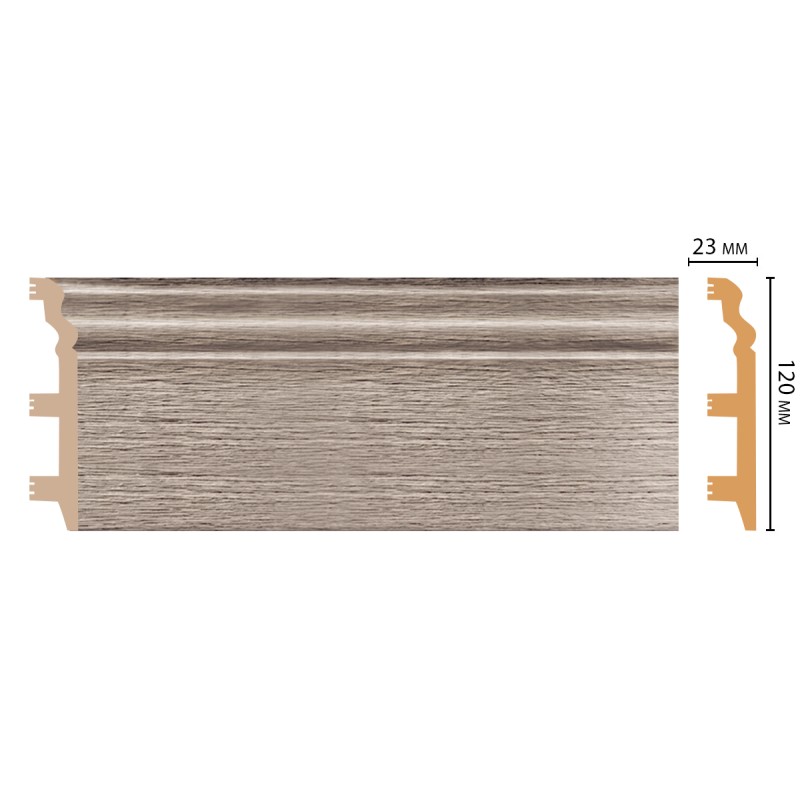 D233-77 ШК/8 Плинтус напольн.DECOMASTER(120*23*2400 мм)