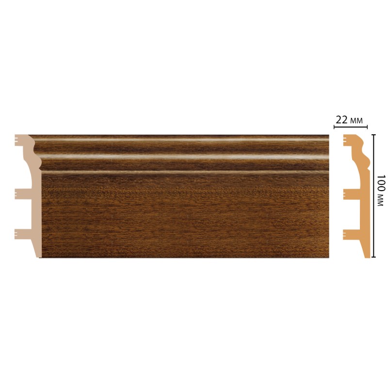 D232-75 ШК/14 Плинтус напольн.DECOMASTER(100*22*2400 мм)