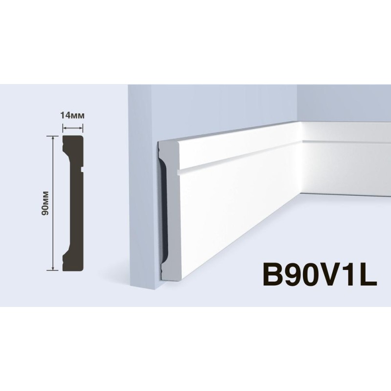 Плинтус Hiwood B90V1L 90*14*2000 мм