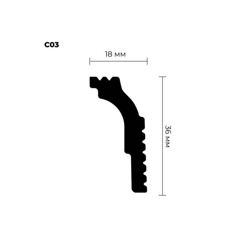 Карниз ударопрочный ПраймДекор iX C03 36/18