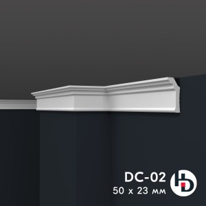 Потолочный плинтус из жесткого XPS ПраймДекор HD DC02