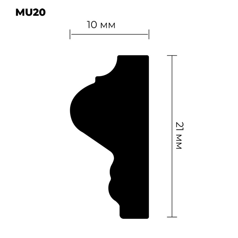 Ударопрочный молдинг ПраймДекор iX MU20 21/10