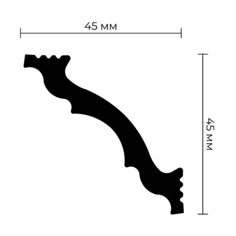 Плинтус потолочный ПраймДекор K-50 45/45