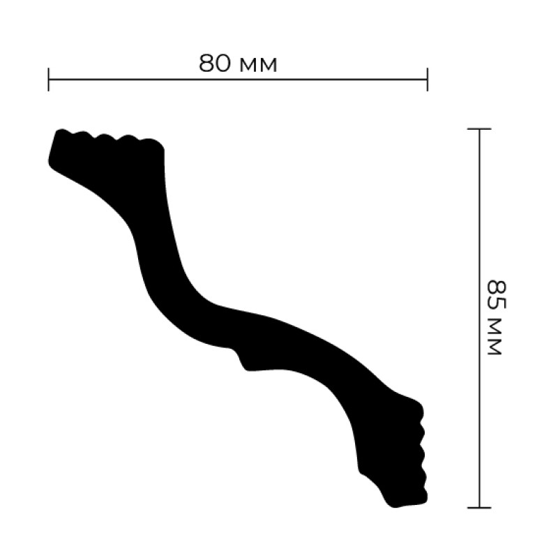 Плинтус потолочный ПраймДекор S-110 85/80