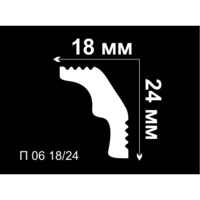 Плинтус потолочный П 06 18/24