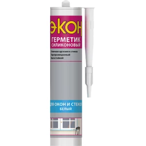 Герметик Силиконовый д/окон и стекол ЭКОН, прозрачн.,280 мл