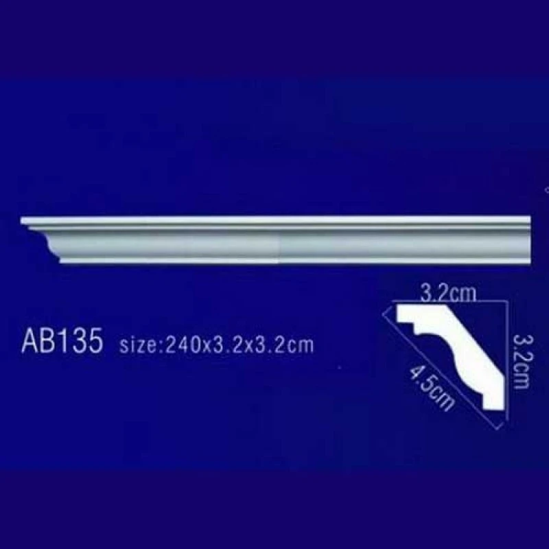 AB135 Плинтус потолочный без орнамента