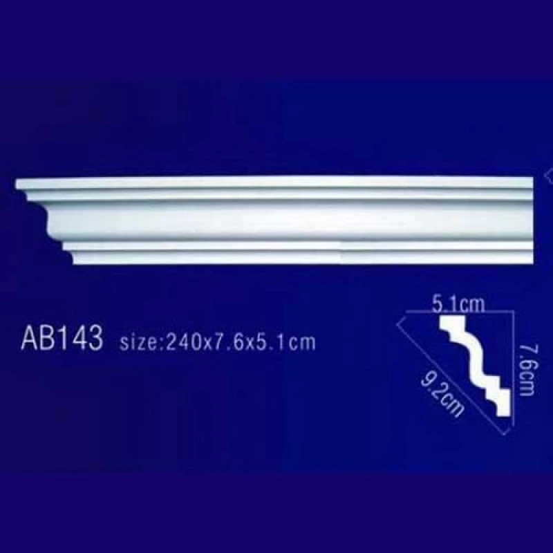 AB143 Плинтус потолочный без орнамента