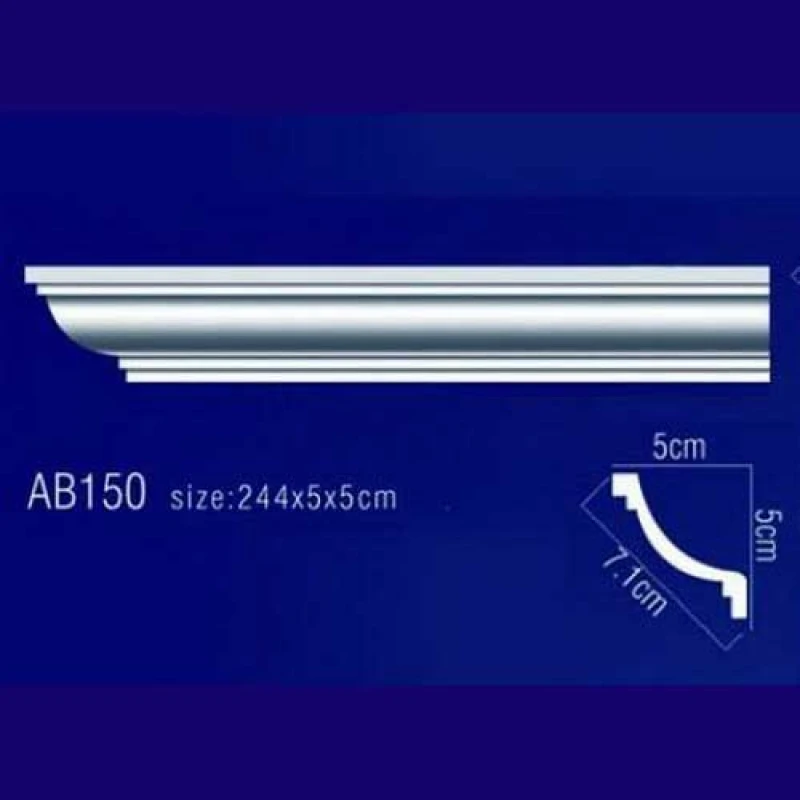 AB150 Плинтус потолочный без орнамента