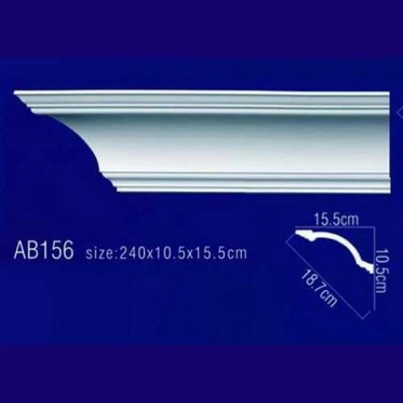 AB156 Плинтус потолочный без орнамента