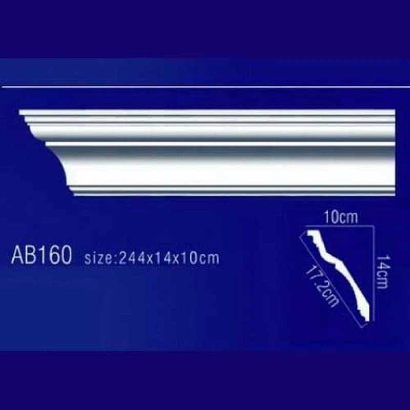 AB160 Плинтус потолочный без орнамента