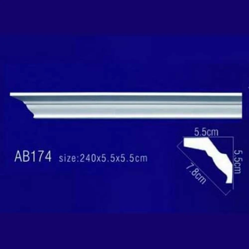 AB174 Плинтус потолочный без орнамента