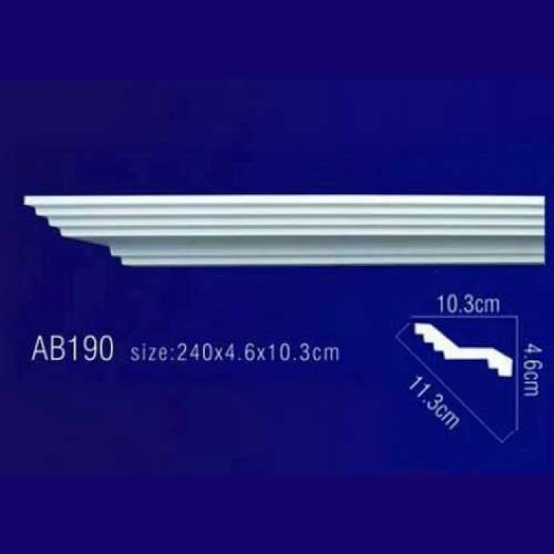 AB190 Плинтус потолочный без орнамента