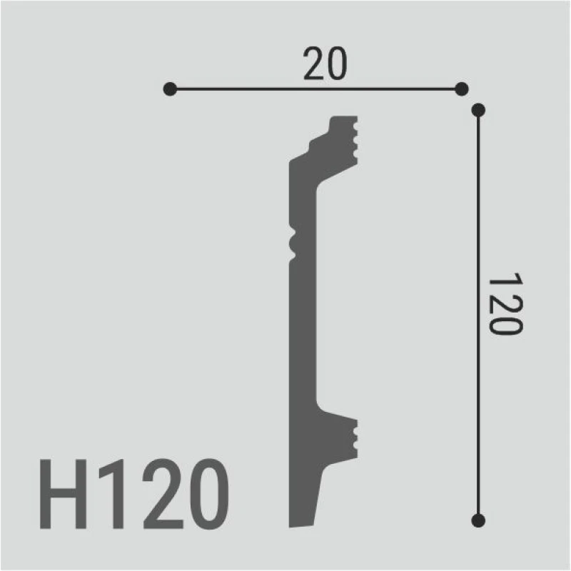 Плинтус напольный из ударопрочного полимера H 120