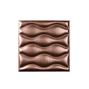 Мягкая стеновая панель из экокожи Wave - Nut