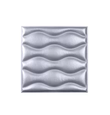 Мягкая стеновая панель из экокожи Wave - Silver в Рязани