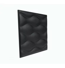 Мягкая стеновая панель из экокожи Wave 400 х 400 мм - Black в Рязани