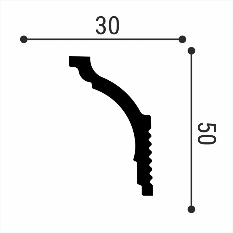 Плинтус потолочный Де-Багет П 10 50/30